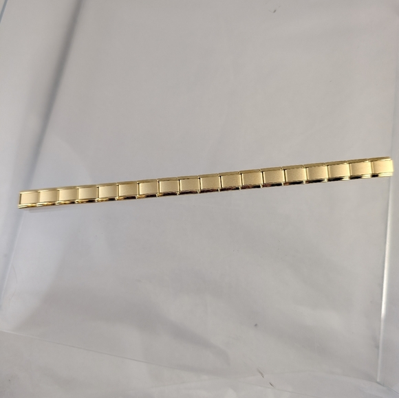 STAINLESS STEEL ITALIAN CHARM BRACELET/9MM/ BRUSHED GOLD w/ GOLD TRIM/ BRAND NEW - Picture 4 of 4